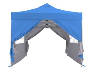 lot 3898 image: Blue Zenova 10x10 Pop Up Canopy Tent Instant Folding Shelter With 4 Sidewalls-Retail$208.49