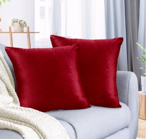 lot 3911 image: Nestl Beeding Throw Pillow Covers, 24 x 24, Cherry Red Pack of 4