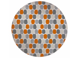 lot 3933 image: Mid Century Ovals Orange Area Rug by Kavka Designs- Retail$162.99