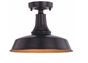 lot 3956 image: Dorado Bronze Farmhouse Outdoor Flush Mount Ceiling Barn Light Dark Sky- Retail$80.00