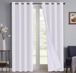 lot 3997 image: PrimeBeau 100 Percent Blackout Waterproof Coating Thermal Insulated Grommet Curtains