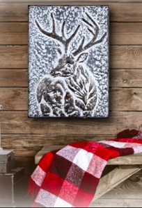 lot 4033 image: Press Metal Buck Deer Wall Art