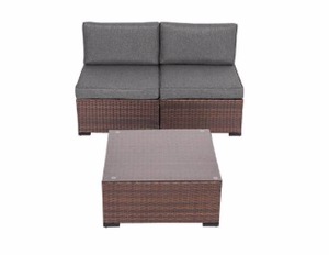 lot 4100 image: Kinsunny Patio Furniture Set Outdoor Sectional Sofa, Cushioned Rattan Wicker Conversation Set, Melange Black Retail $829.99