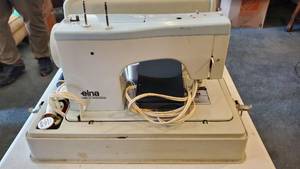 lot 19045 image: Elna Sewing Machine, Sewing Accessories