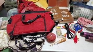 lot 19091 image: Bags, Curling Irons, Yarn and More