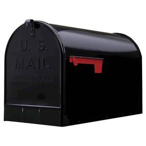 lot 7 image: Gibraltar Extra Large Steel PostMount Mailbox Black