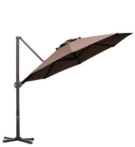 lot 19 image: Abba Patio 11 ft. Cantilever Push Tilt Patio Umbrella in Cocoa