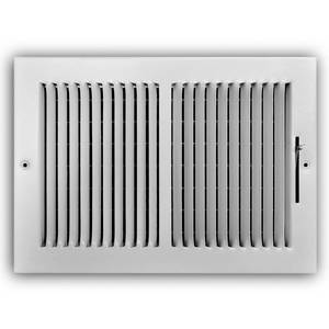 lot 31 image: Everbilt 12 in. x 8 in. 2-Way Steel WallCeiling Register in White, Powder Coat White