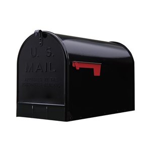 lot 44 image: Gibraltar Extra Large Steel PostMount Mailbox Black