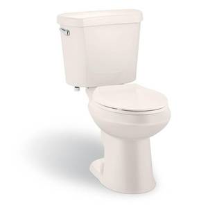 lot 46 image: Glacier Bay 2-piece 1.28 GPF High Efficiency Single Flush Elongated Toilet in Biscuit