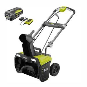 lot 48 image: RYOBI 20 in. 40-Volt Single-Stage Brushless Cordless Electric Snow Blower with 5.0 Ah Battery and Charger Included