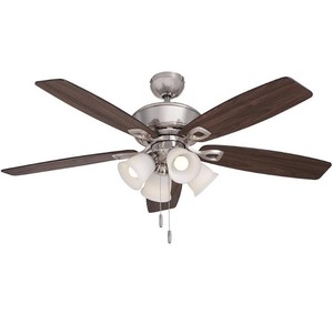 lot 50 image: Harbor Breeze Notus 52-in Brushed Nickel Led Indoor Ceiling Fan (5-blade)
