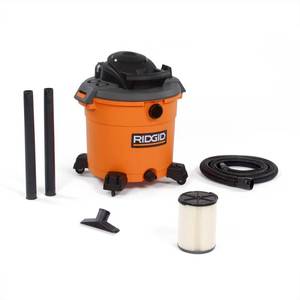 lot 51 image: RIDGID 16 Gal. 5.0-Peak HP WetDry Shop Vacuum Orange Vac