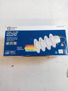 lot 60 image: Commercial Electric 4 In. Color Changing Integrated Recessed Trim Led 4 Pack