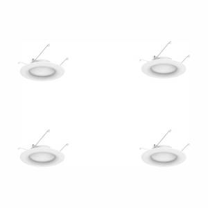 lot 95 image: EcoSmart 6 in. White Integrated LED Recessed Trim (4-Pack), 5000K Daylight