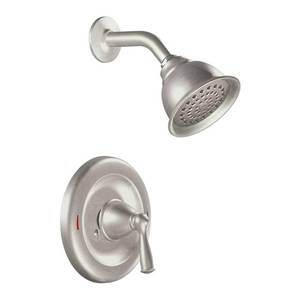 lot 105 image: MOEN Banbury Single-Handle 1-Spray 1.75 GPM Shower Faucet with Valve in Spot Resist Brushed Nickel (Valve Included)
