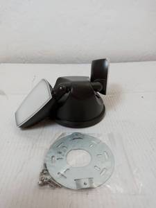 lot 151 image: Variable Cct 2000 Lumens Twin Head Bronze Outdoor Integrated Led Floodlight- one side isnt connected