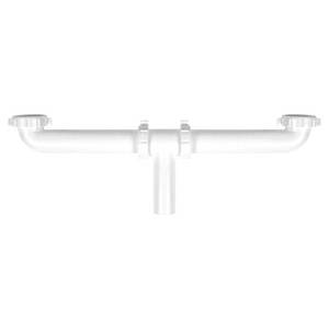 lot 153 image: Everbilt 1-12 in. White Plastic Slip-Joint Sink Drain Center Outlet Waste