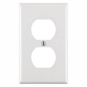 lot 163 image: Leviton M24-88003-WMP Single Gang White Duplex Receptacle Wallplate
