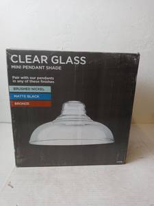 lot 203 image: Clear Glass Mini Pendant Shade