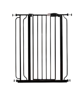 lot 208 image: Regalo 41 Black Metal Easy Step Extra Tall Walk-Through Gate