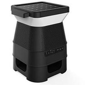 lot 1 image: Monster MNSOL-BLK SOLARA Solar-Powered IndoorOutdoor Bluetooth Speaker, Powers on