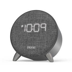 lot 27 image: iHome Bluetooth Alarm Clock with USB Charging - Grey