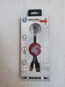 lot 51 image: Mizco Collegate Washington State Micro Usb Cable Clip For Androidgalaxy