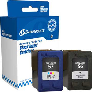 lot 57 image: Dataproducts DPC5657AN Remanufactured Ink Cartridge Replacement for HP #5657 (Combo Pack - Black & Tri-Color)