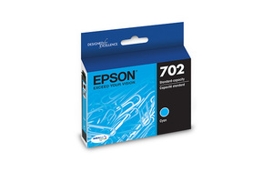 lot 283 image: Epson 702 Standard-capacity Cyan Ink Cartridge works with WF-3720, WF-3730, WF-3733