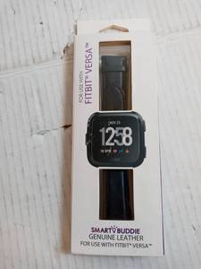 lot 287 image: Sealed Official Smart Buddie Leather Band Replacement For Fitbit Versa (blk)