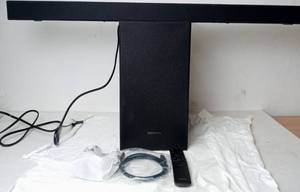 lot 323 image: Samsung Sound Bar and Sub Woofer Speaker w Remote