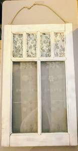 lot 8110 image: VintageAntique Window Wall Decor with Chain Hanger 34 T x 20 W